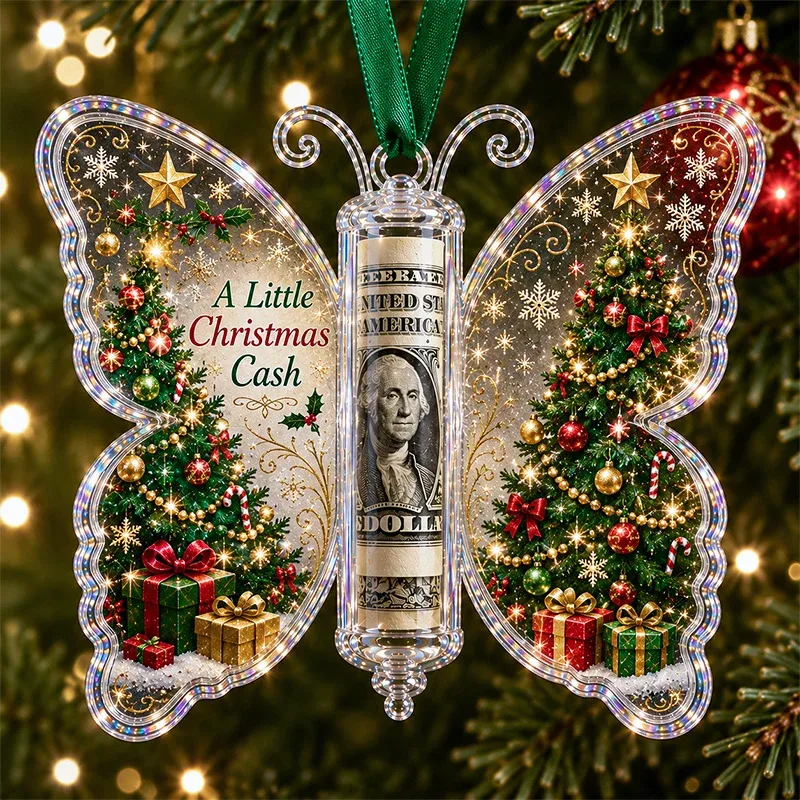 Christmas cash butterfly ornament