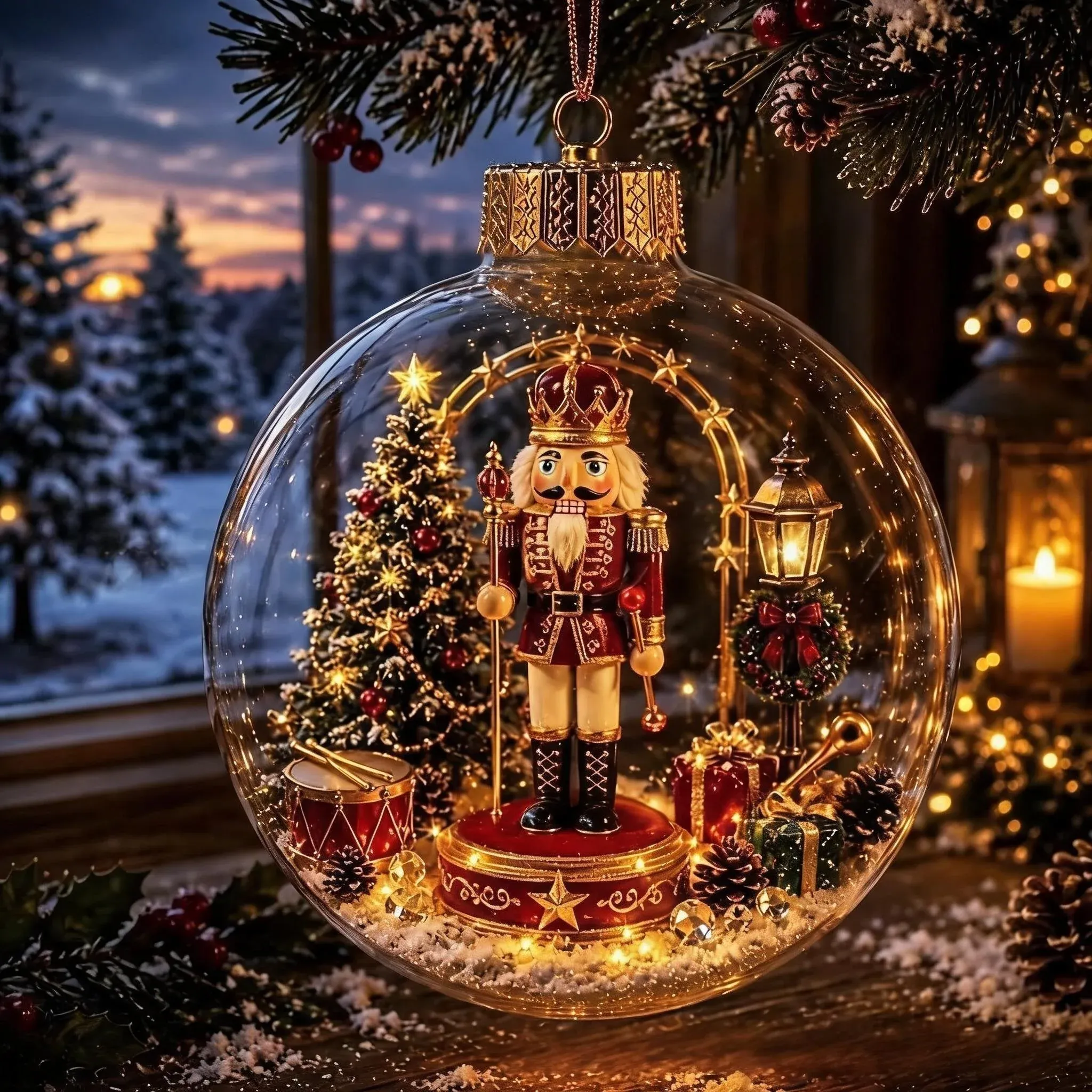 Nutcracker Christmas diorama ornament