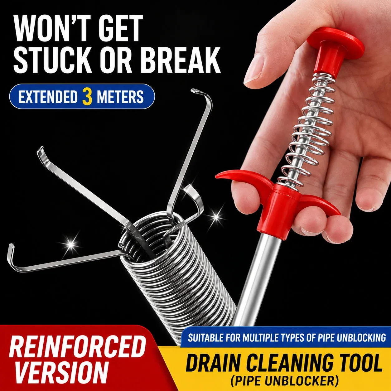 Professional Drain Clog Remover Tool hero